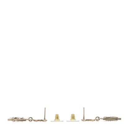 Chanel Crystal CC No 5 Drop Earrings Gold 3 of 5