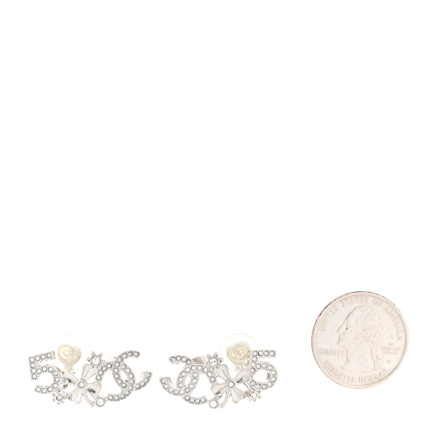 Crystal Star 5 CC Earrings Silver