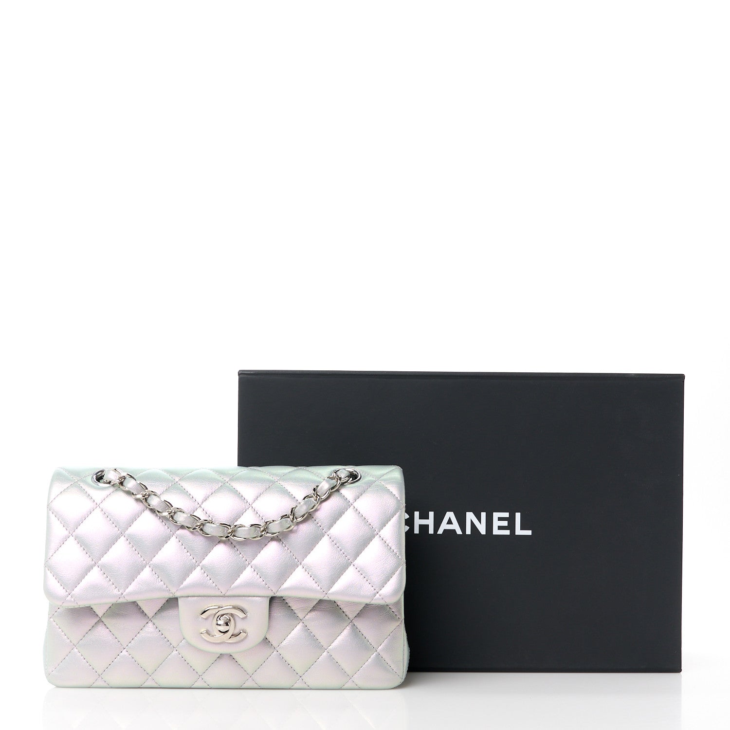 Chanel Iridescent Calfskin Quilted Small Double Flap Light Purple 12 of 12