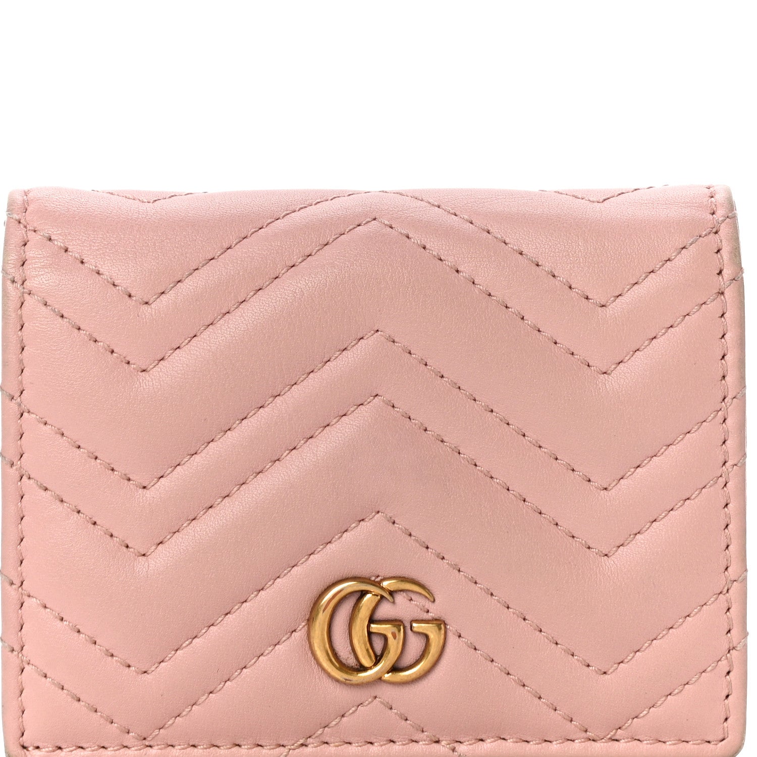 Gucci Calfskin Matelasse GG Marmont Card Case Wallet Perfect Pink 7 of 11