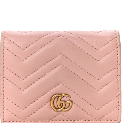 Gucci Calfskin Matelasse GG Marmont Card Case Wallet Perfect Pink 7 of 11
