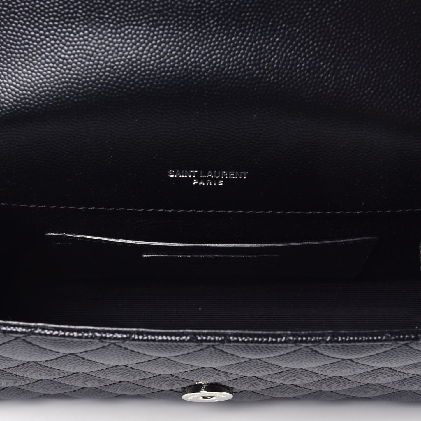 Grain De Poudre Textured Mixed Matelasse Triquilt Small Monogram Satchel Black