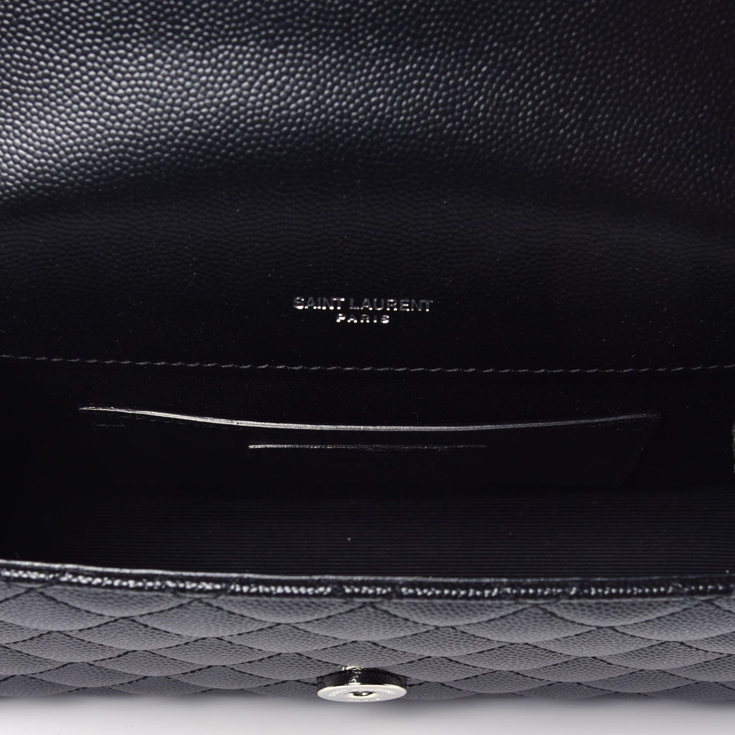 Saint Laurent Grain De Poudre Textured Mixed Matelasse Triquilt Small Monogram Satchel Black 5 of 8