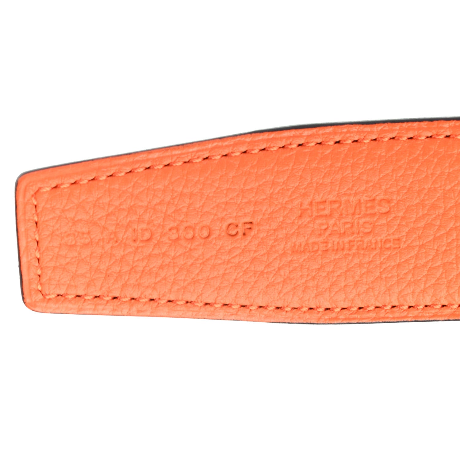 Hermes Box Togo 32mm Guilloche H Belt 85 Black Orange 5 of 5