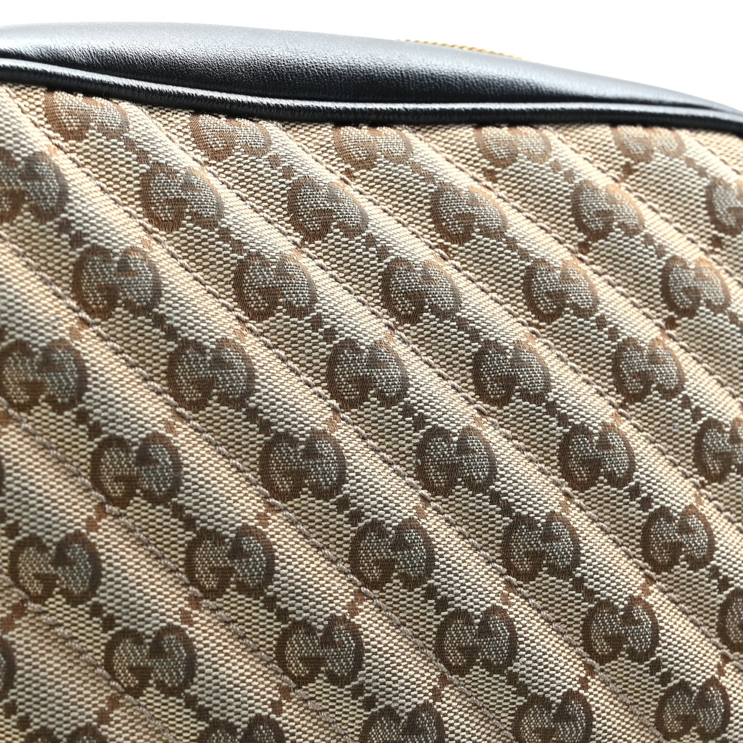 Gucci Monogram Matelasse Diagonal Small GG Marmont Chain Shoulder Bag Beige Black 10 of 11