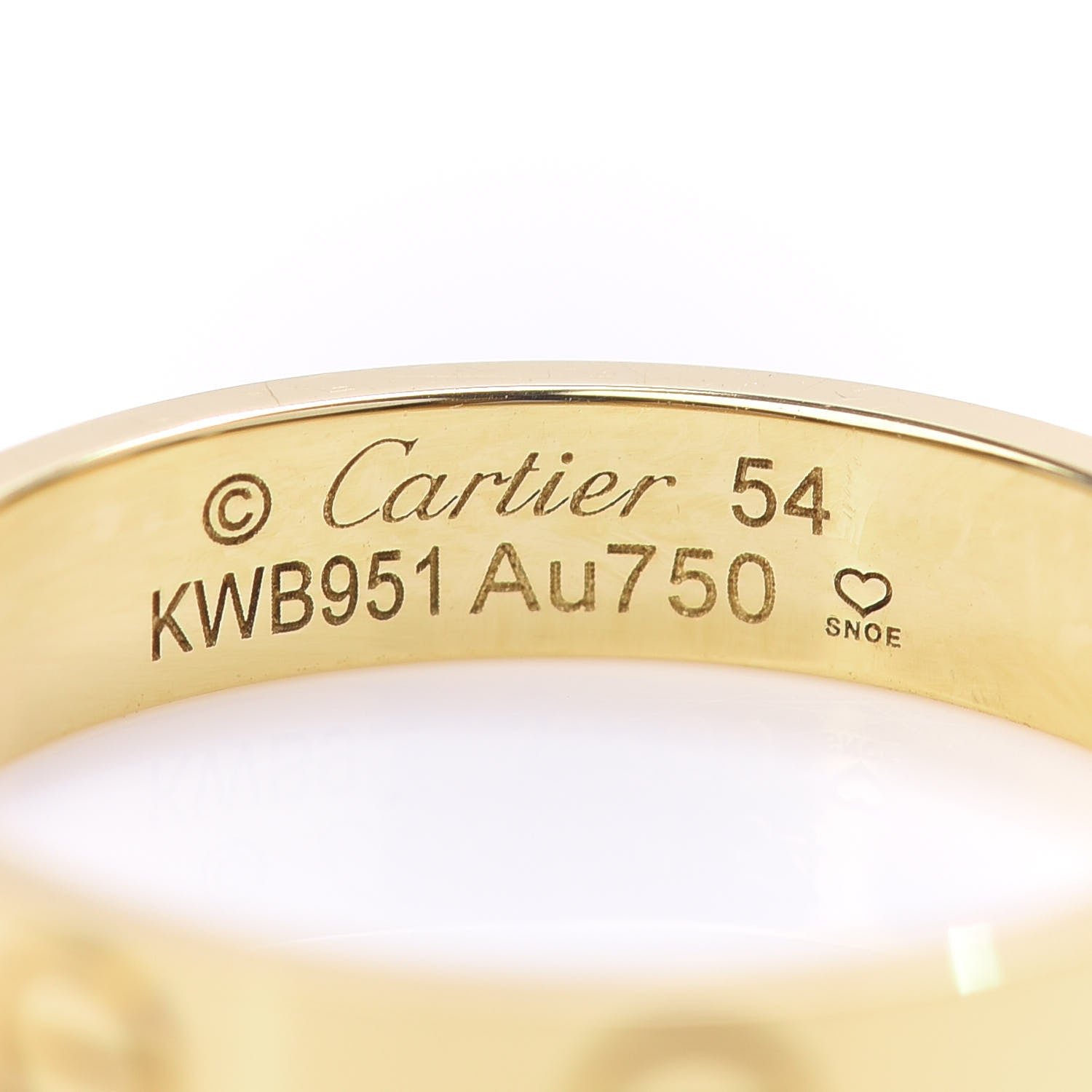 Cartier 18K Yellow Gold 3.5mm LOVE Wedding Band Ring 54 6.75 5 of 5