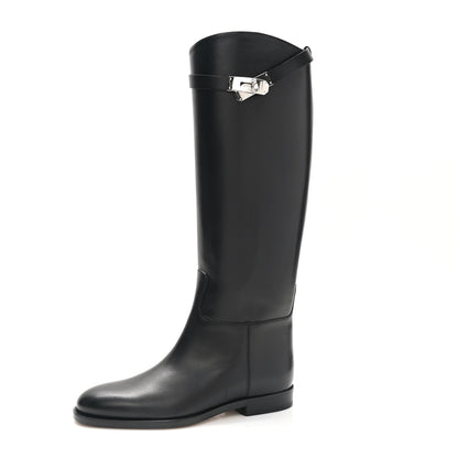 Hermes Box Kelly Jumping Boots 37 Black 1 of 9