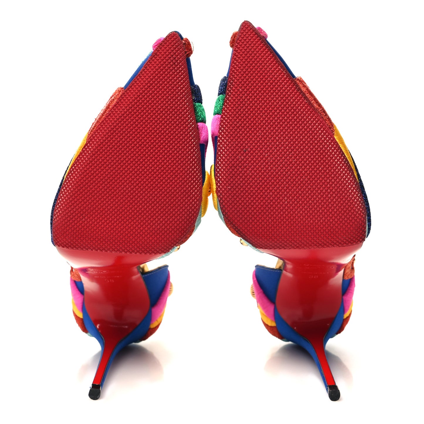 Crepe Satin Embroidered D'Orsay 100 Pumps 38 Multicolor