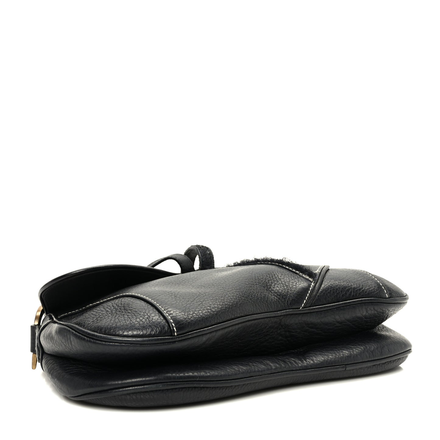 Calfskin Double Saddle Bag Black