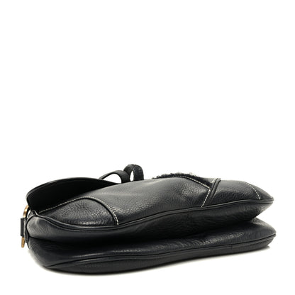 Christian Dior Calfskin Double Saddle Bag Black 4 of 10