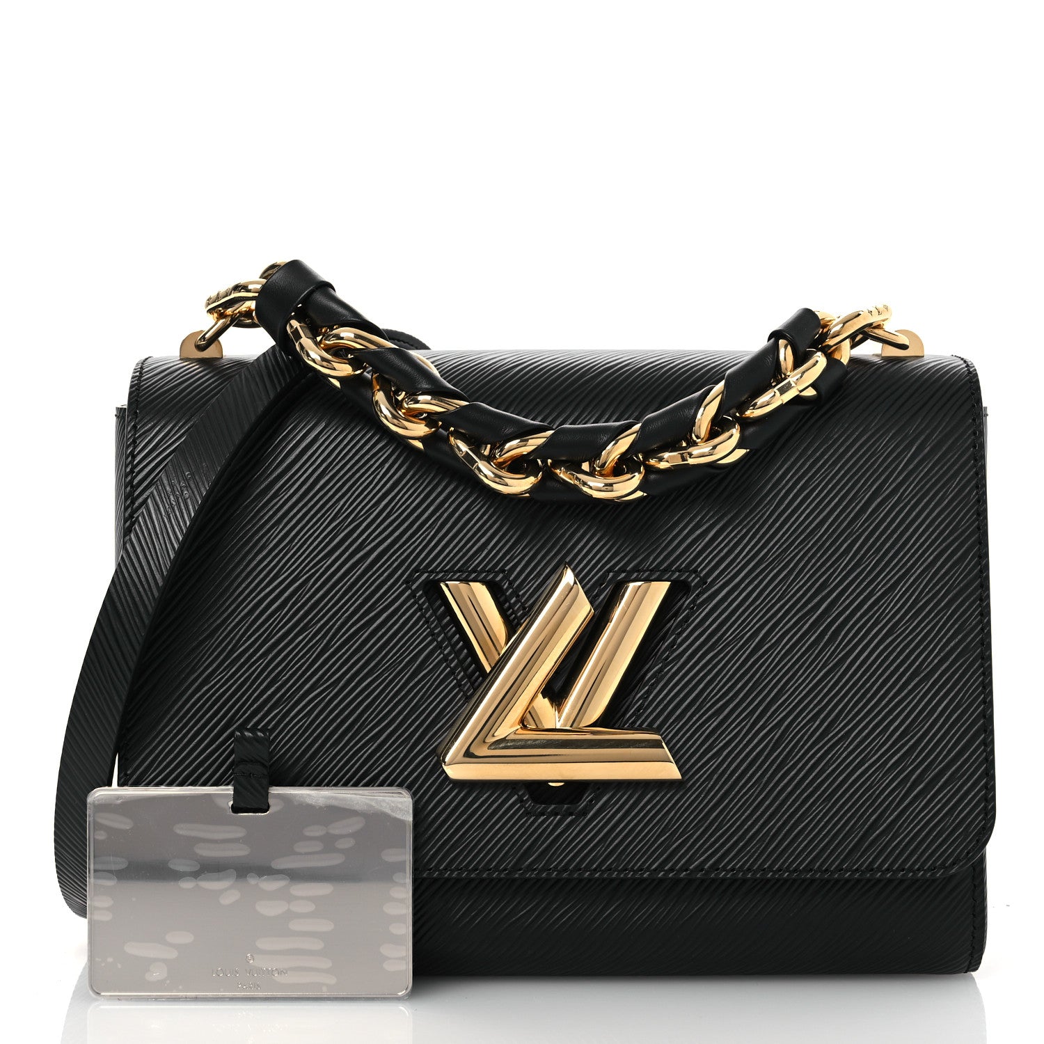 Louis Vuitton Epi Twist Braided Strap Shoulder Bag MM Black 3 of 10