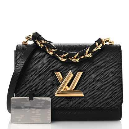 Louis Vuitton Epi Twist Braided Strap Shoulder Bag MM Black 3 of 10