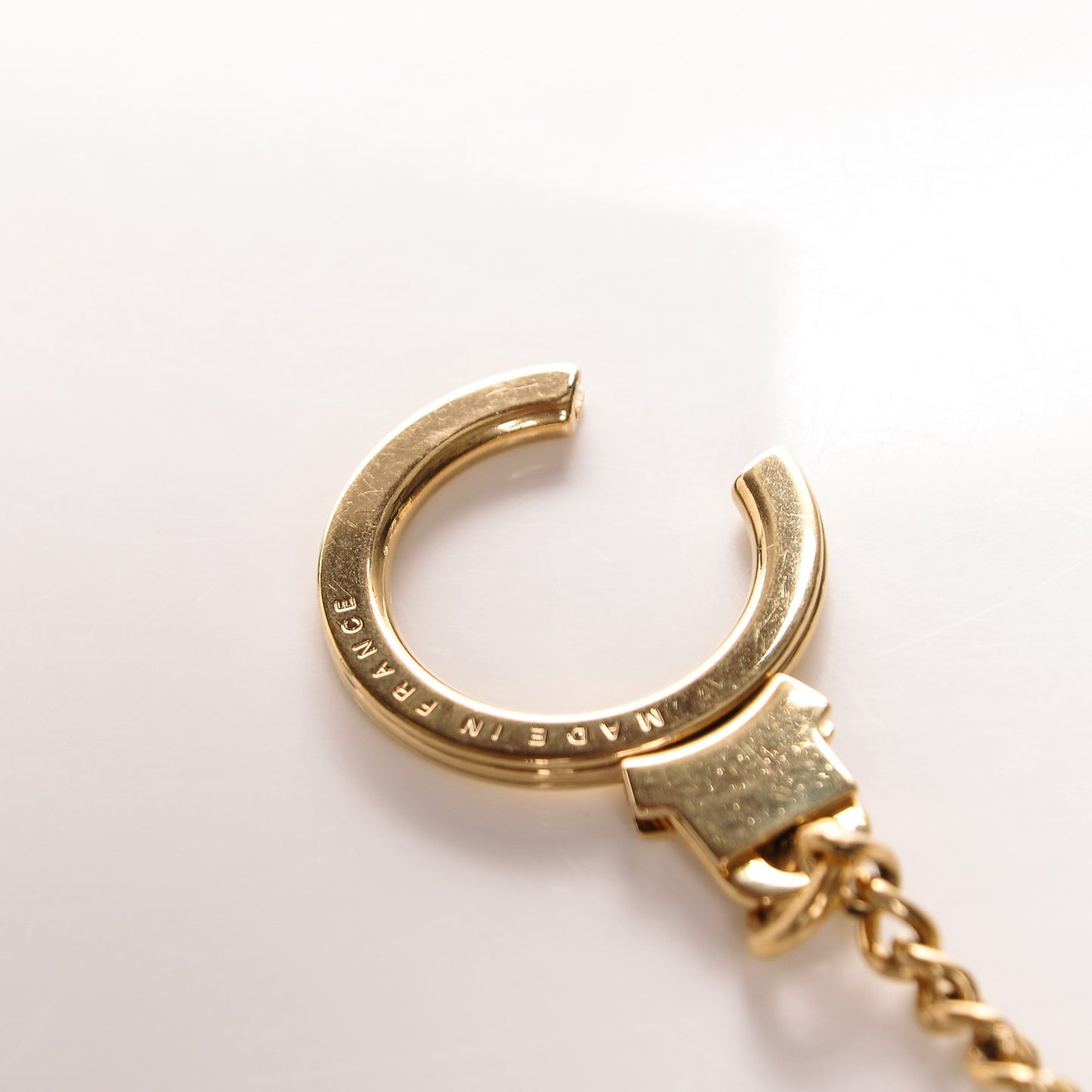 Metal Pochette Extender Key Ring Chain Gold