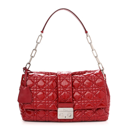 Christian Dior Patent Cannage New Lock Flap Red 1 of 14