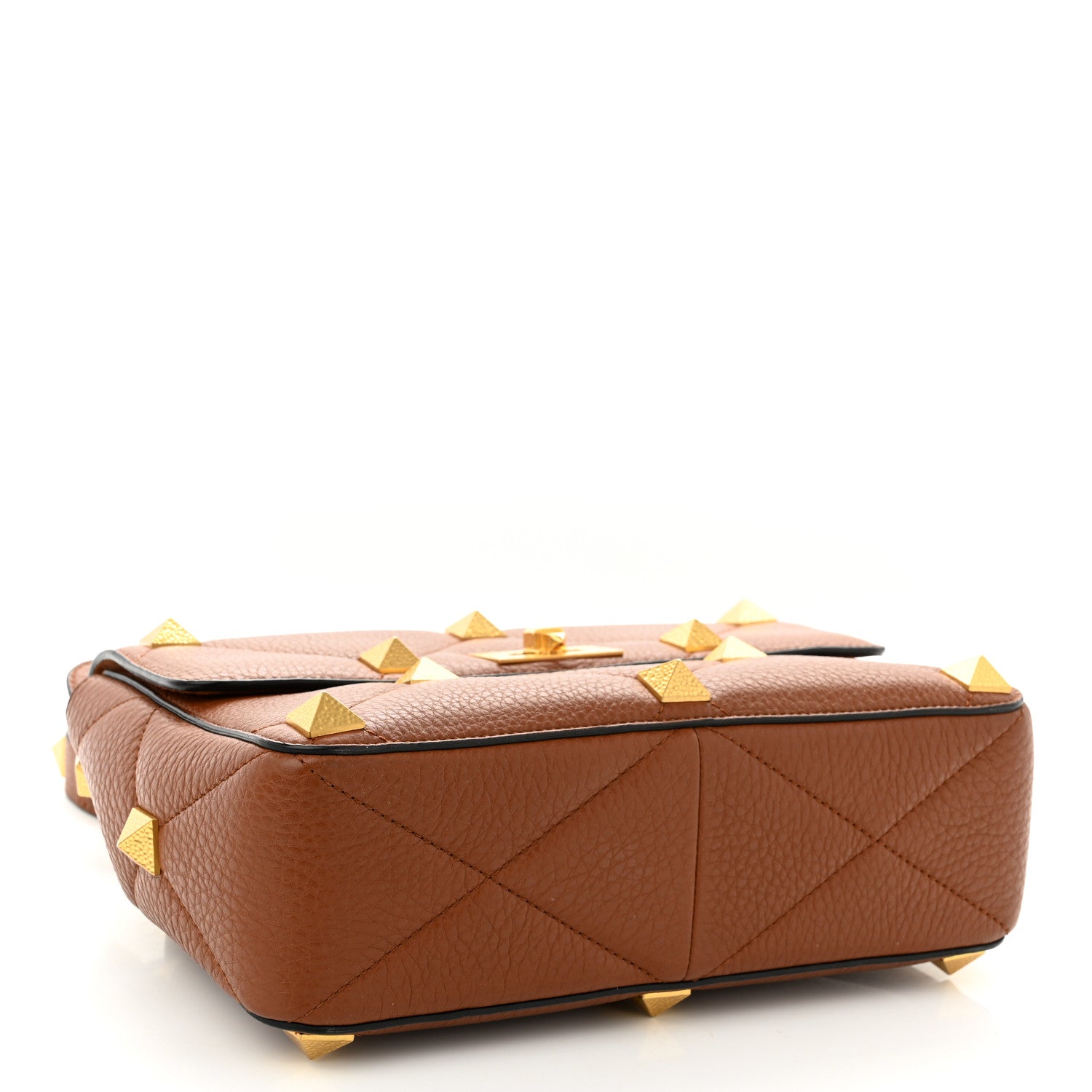 Valentino Garavani Grained Calfskin Large Roman Stud Shoulder Bag Selleria 4 of 9