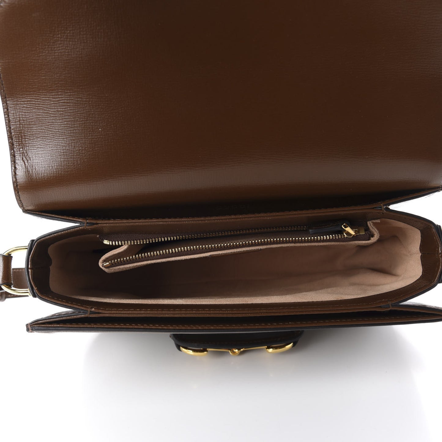 GG Supreme Monogram Horsebit 1955 Shoulder Bag Beige Brown Sugar