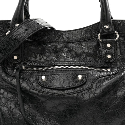 Balenciaga Agneau Arena Silver Hardware Medium Le City Black 8 of 10