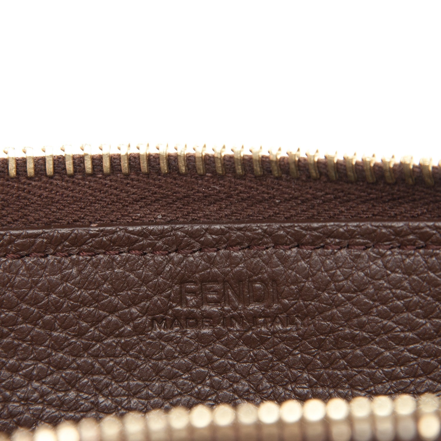 Fendi Zucca Vitello Artic Zip Around Wallet Tobacco Castagna 7 of 7