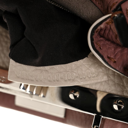 Fendi Cuoio Romano Selleria Bi-Color Mini Peekaboo Iconic Satchel English Rose Camelia 11 of 12