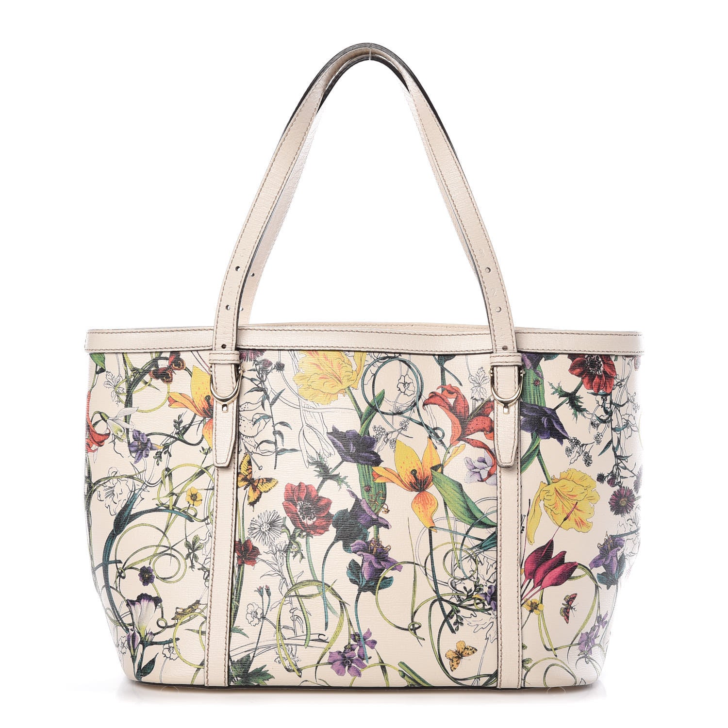 Gucci Calfskin Flora Infinity Small Nice Tote Off White 1 of 21