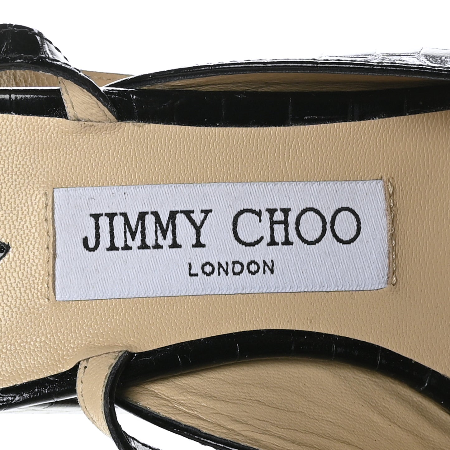 Crocodile Embossed Calfskin Jassidy 85 Pumps 38 Black
