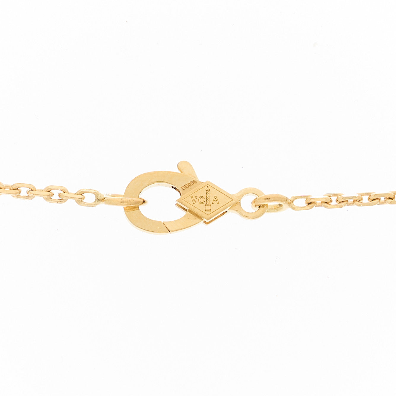 Van Cleef & Arpels 18k Yellow Gold Mother of Pearl Lucky Alhambra Butterfly Pendant Necklace 4 of 6