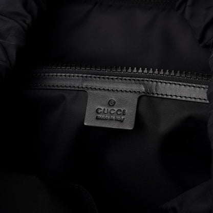 Gucci Velvet GG Monogram Web Medium Double Buckle Backpack Blue Beige Black 5 of 9