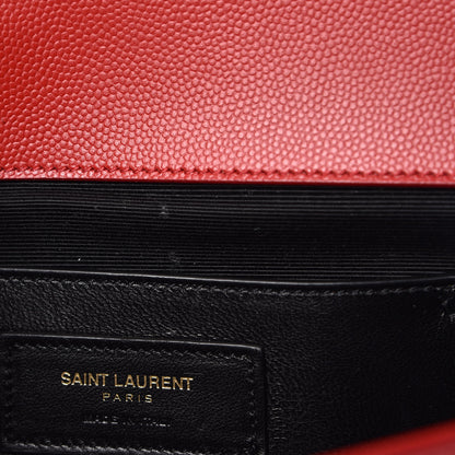 Saint Laurent Grain De Poudre Classic Monogram Cassandre Clutch New Red 10 of 10