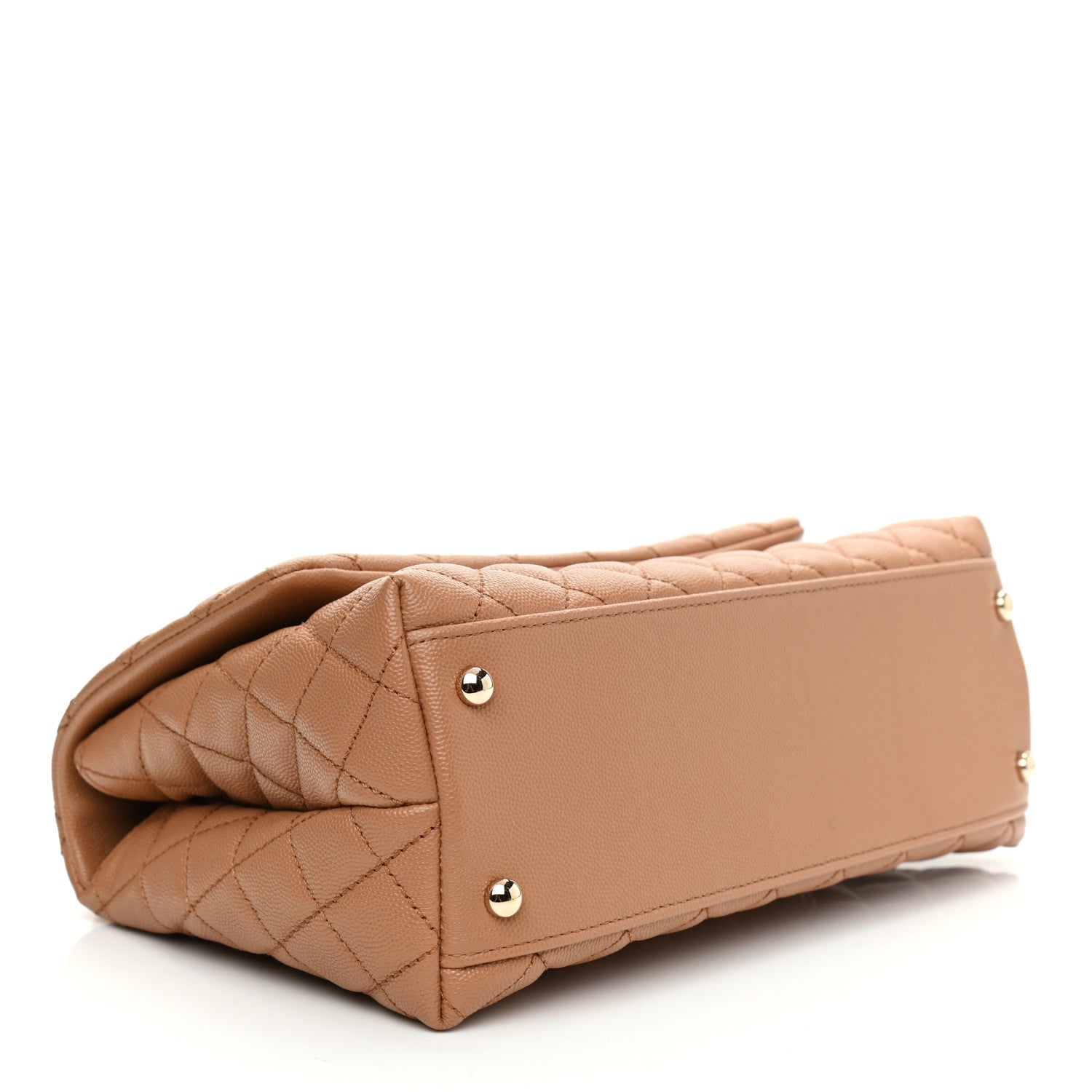 Chanel Caviar Quilted Lizard Embossed Small Coco Handle Flap Brown 4 of 10