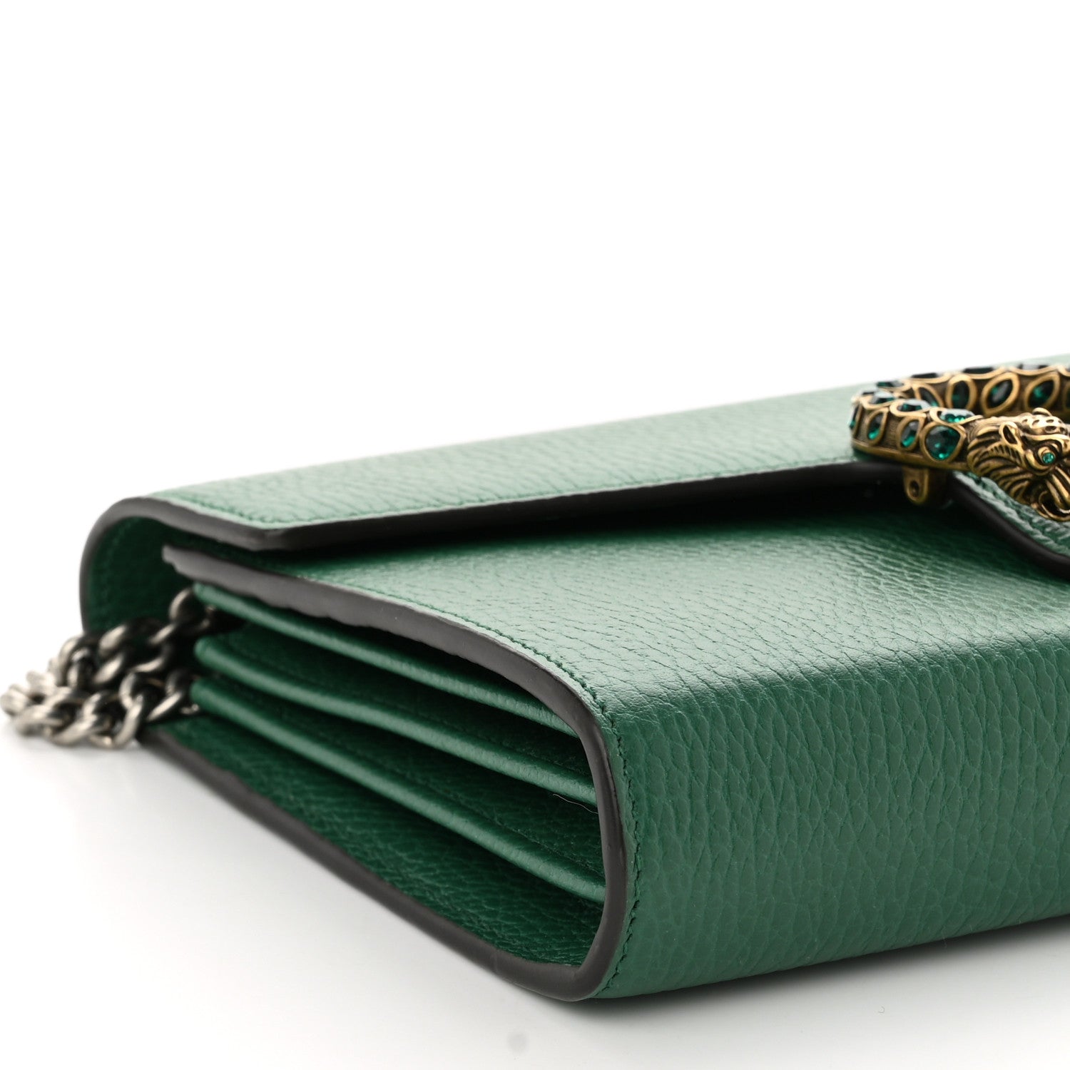 Gucci Calfskin Mini Dionysus Chain Wallet Emerald 9 of 11