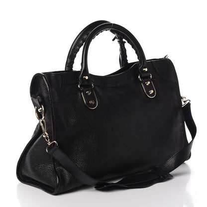 Balenciaga Chevre Gold Metallic Edge Hardware City Black 2 of 11