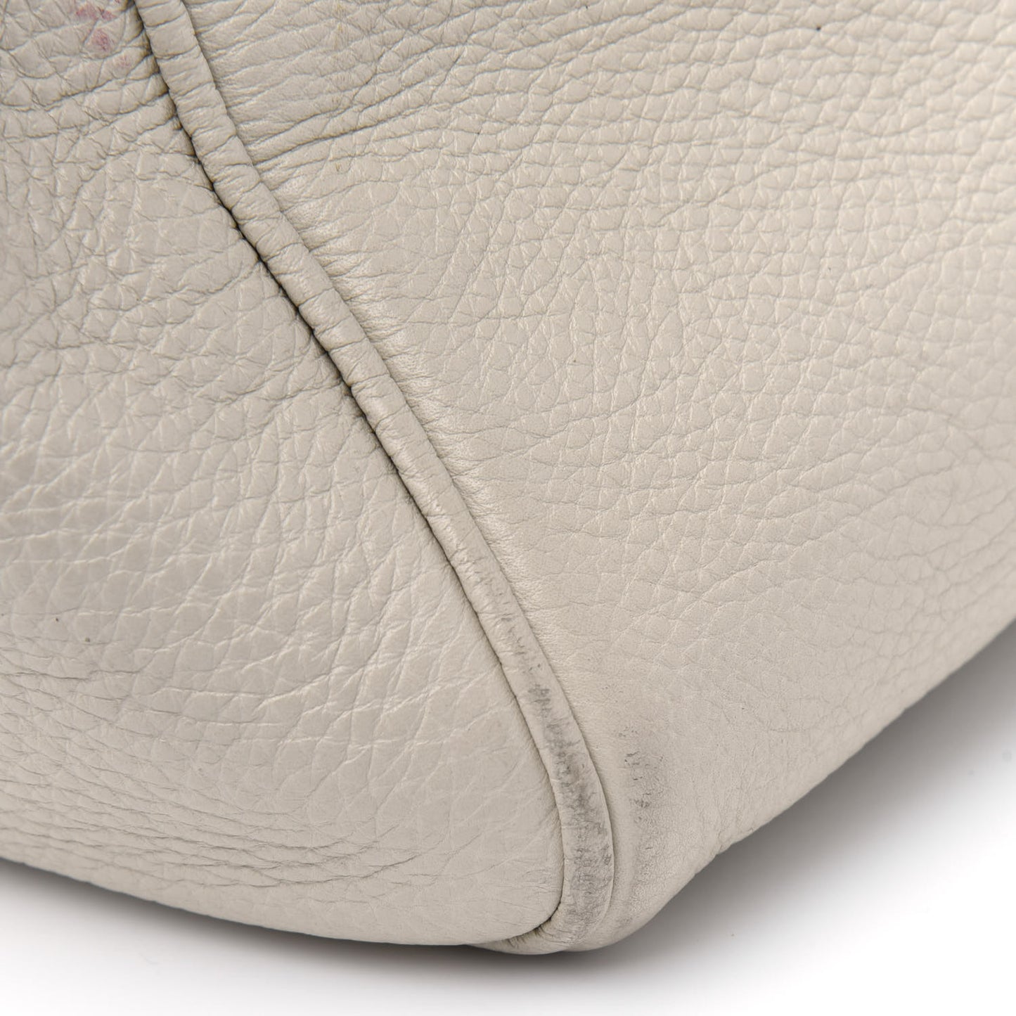 Calfskin Bamboo Medium Shopper Boston Mystic White