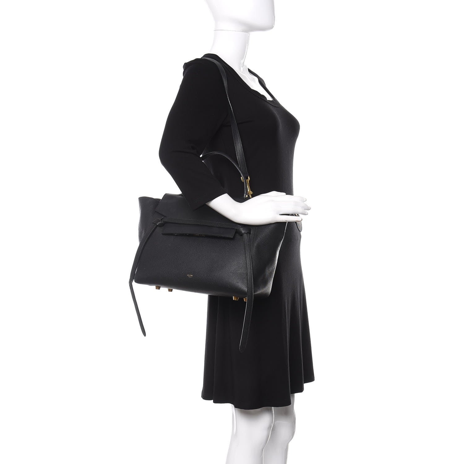 Celine Grained Calfskin Mini Belt Bag Black 2 of 10