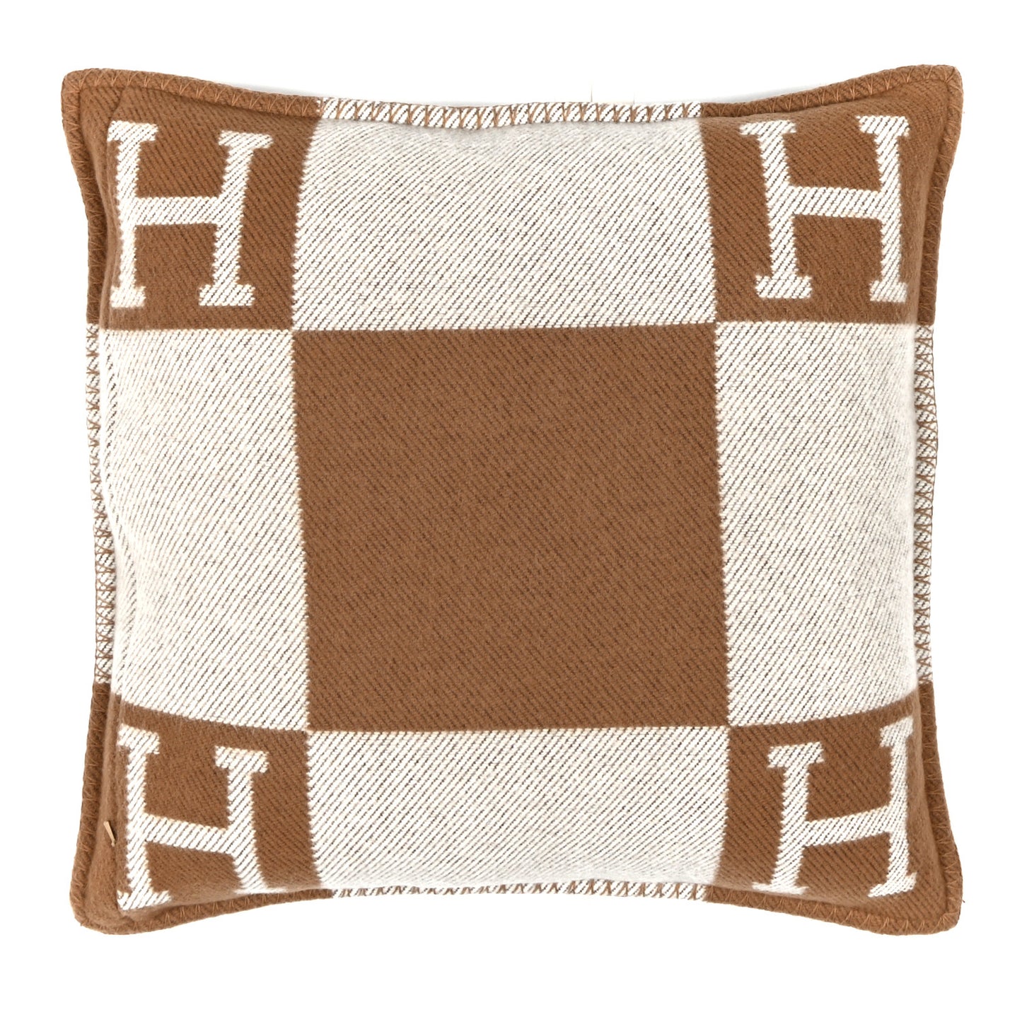 Wool Cashmere Avalon Pillow PM Ecru Camel