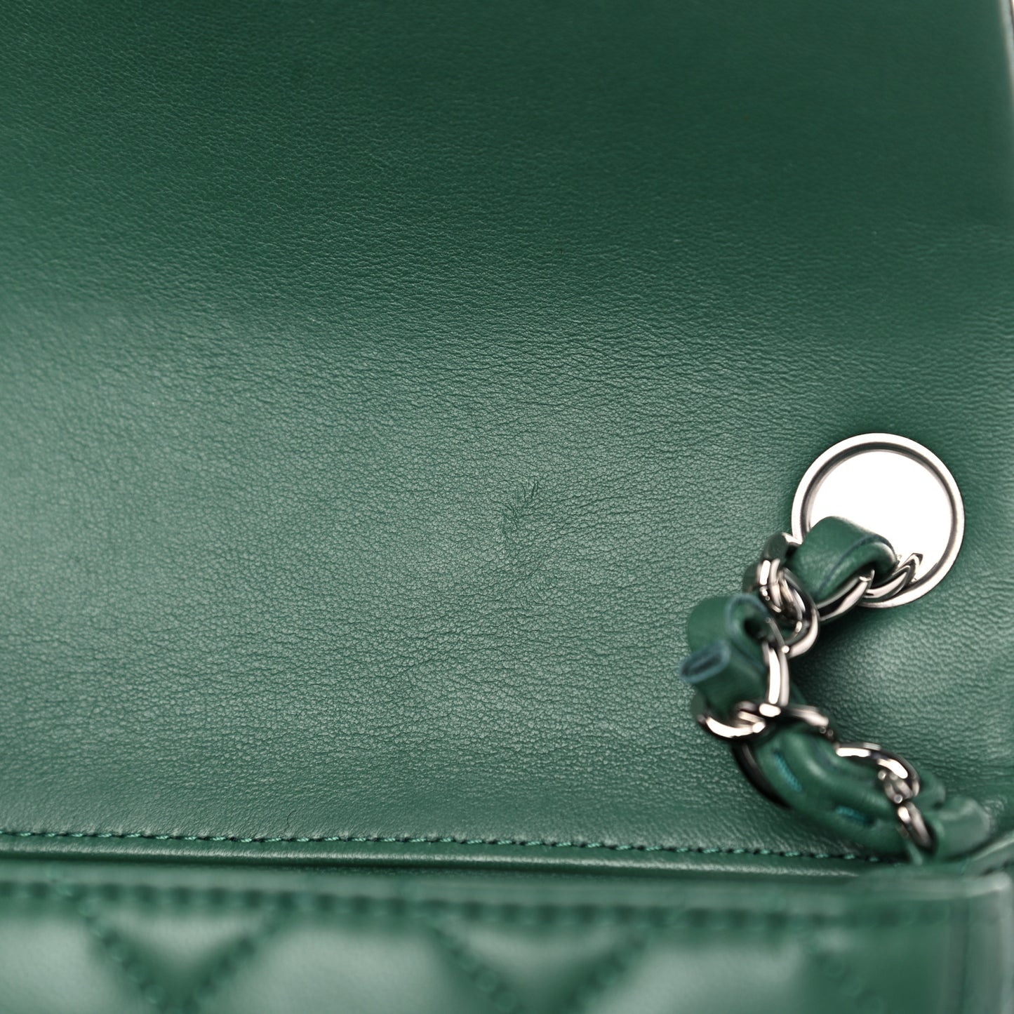 Lambskin Quilted Mini Square Flap Green