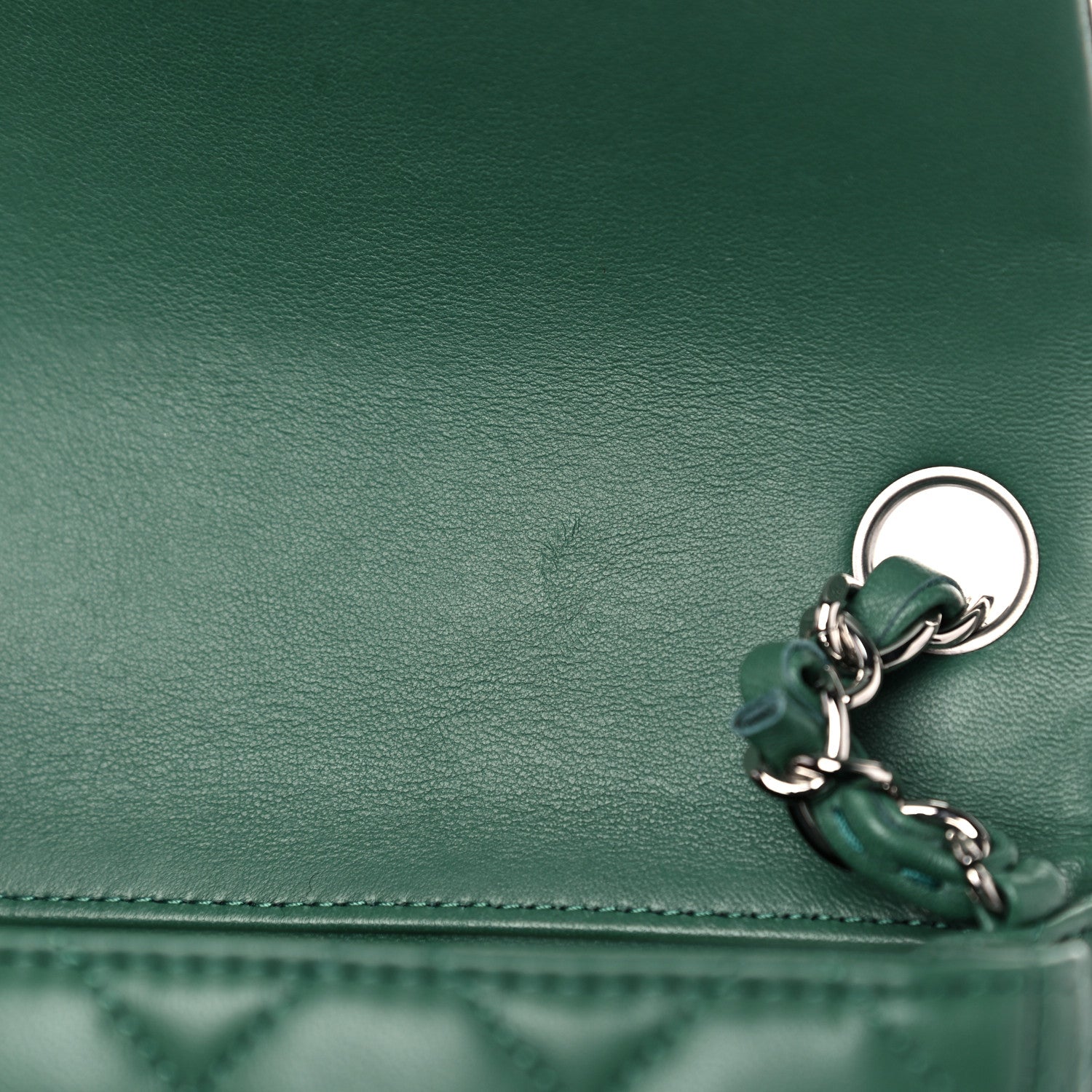 Chanel Lambskin Quilted Mini Square Flap Green 11 of 12