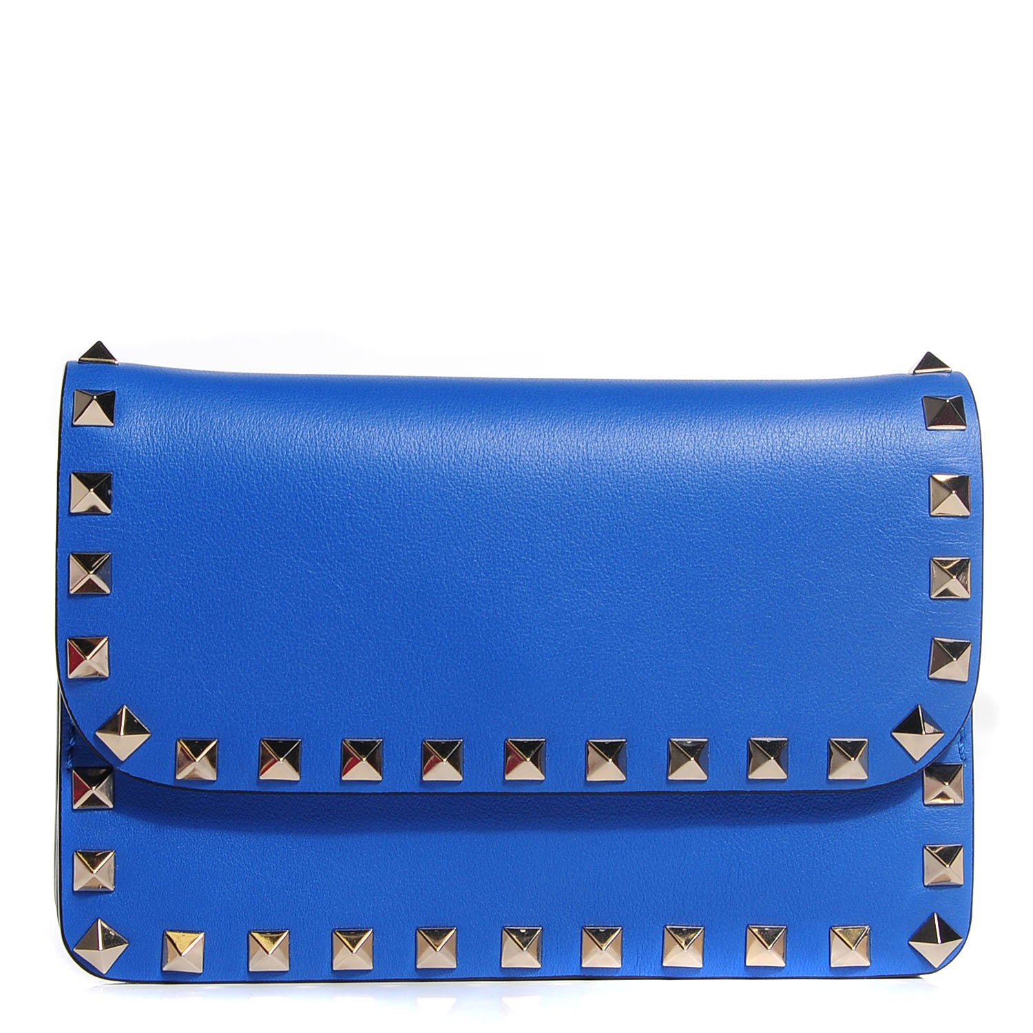 Valentino Garavani Vitello Rockstud Chain Flap Crossbody Bag Light Sapphire 1 of 7