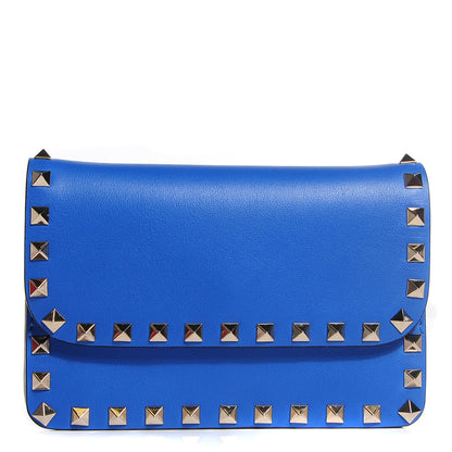 Valentino Garavani Vitello Rockstud Chain Flap Crossbody Bag Light Sapphire 1 of 7