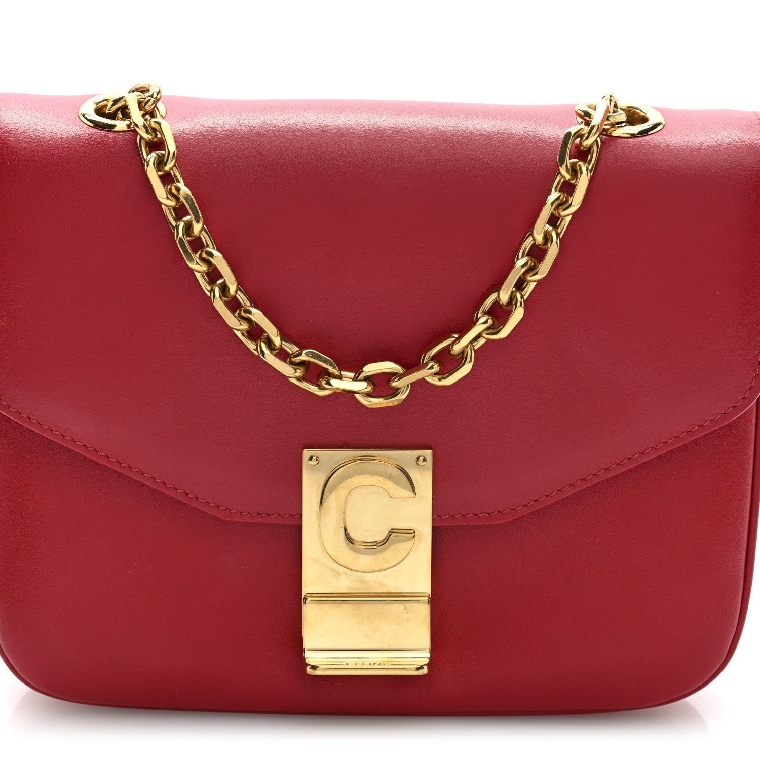 Celine Shiny Calfskin Small C Bag Red 7 of 9