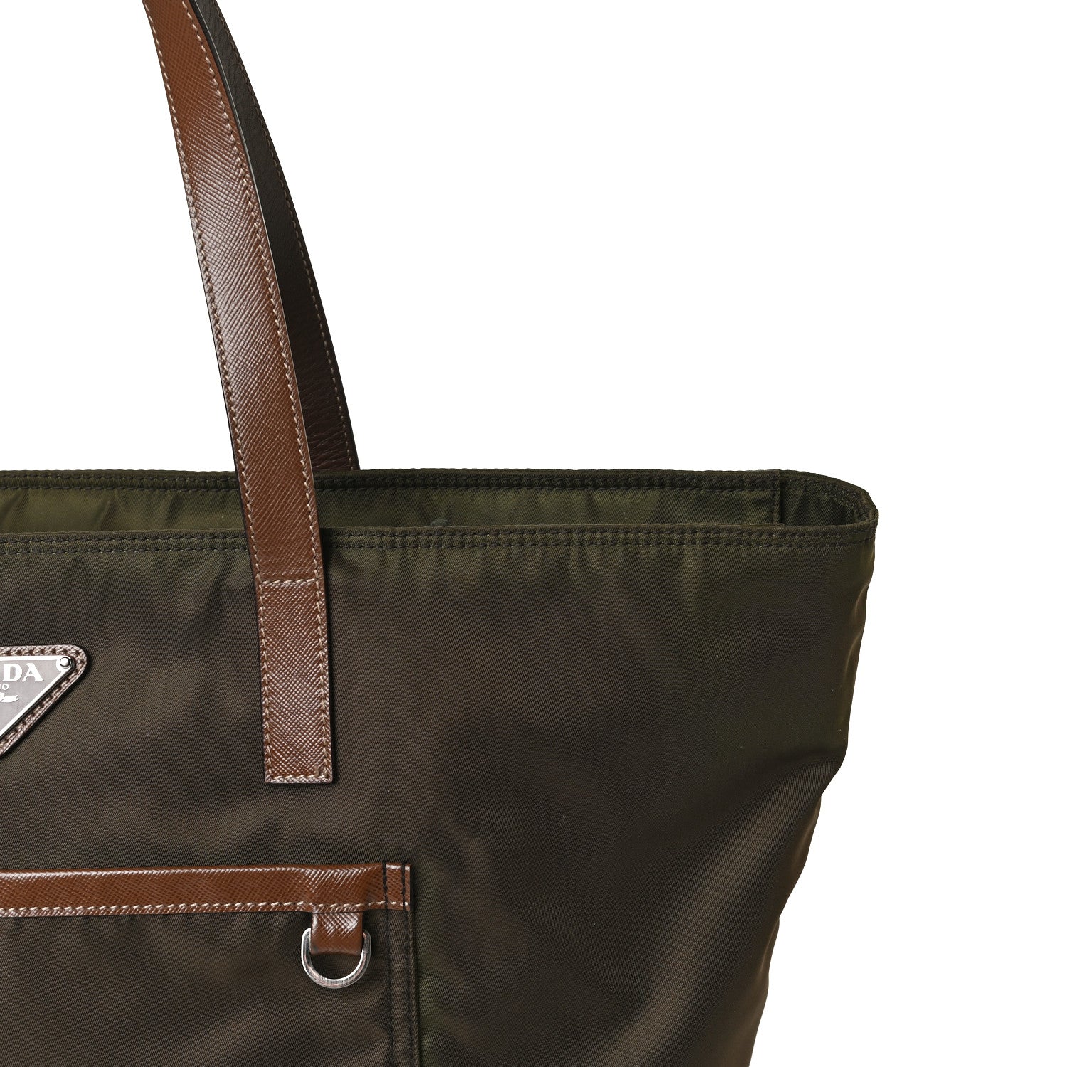 Prada Tessuto Nylon Saffiano Shopping Tote Green 12 of 19