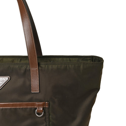 Prada Tessuto Nylon Saffiano Shopping Tote Green 12 of 19