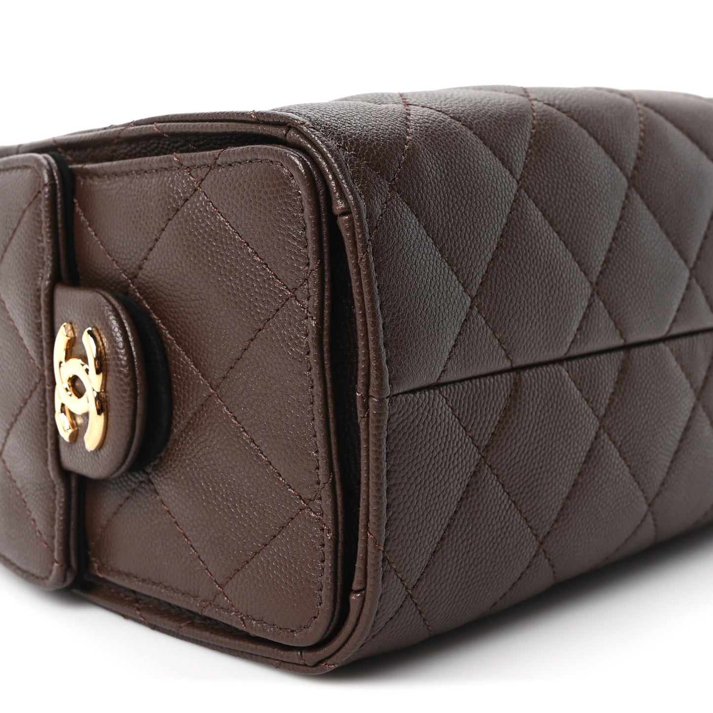 Caviar Quilted Mini Chanel 25 Handbag Dark Brown