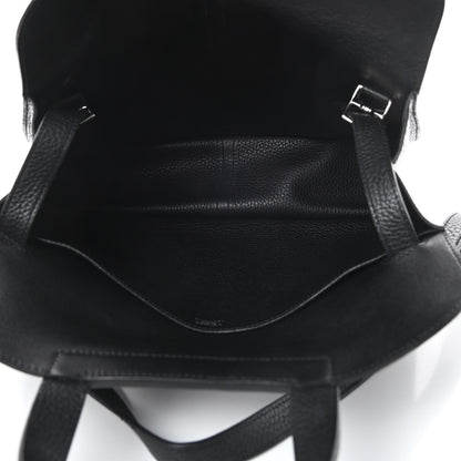 Hermes Taurillon Clemence Halzan 31 GM Black 6 of 17