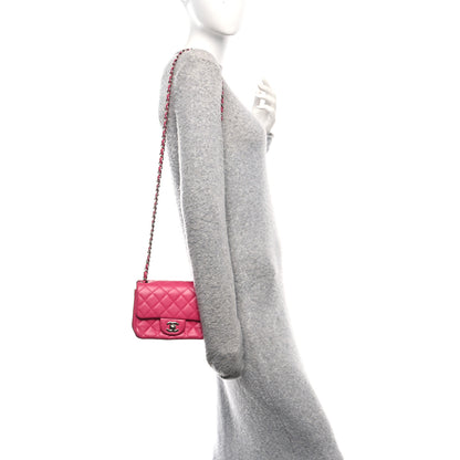 Chanel Lambskin Quilted Mini Square Flap Dark Pink 2 of 12