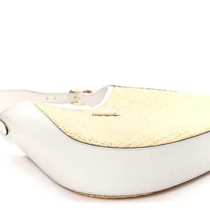 Prada Paglia Spazzolato Shoulder Bag Naturale White 8 of 9