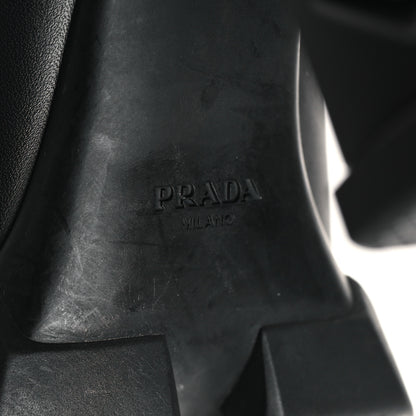 Prada Vitello Montana Neoprene Lace Up Chelsea 110mm Ankle Boots 40 Black 7 of 8