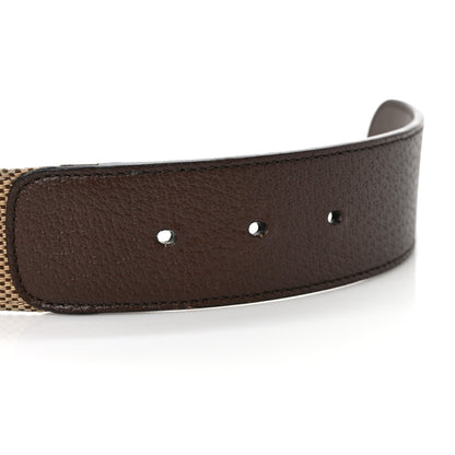 Gucci Monogram Jumbo GG Textured Dollar Calfskin Double G 40mm Belt 95 38 Camel Ebony 4 of 5