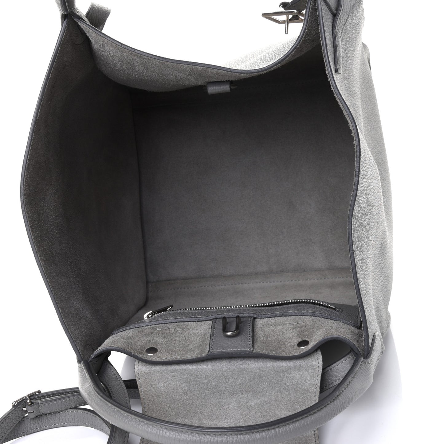 Supple Grained Calfskin Small Big Bag Grey
