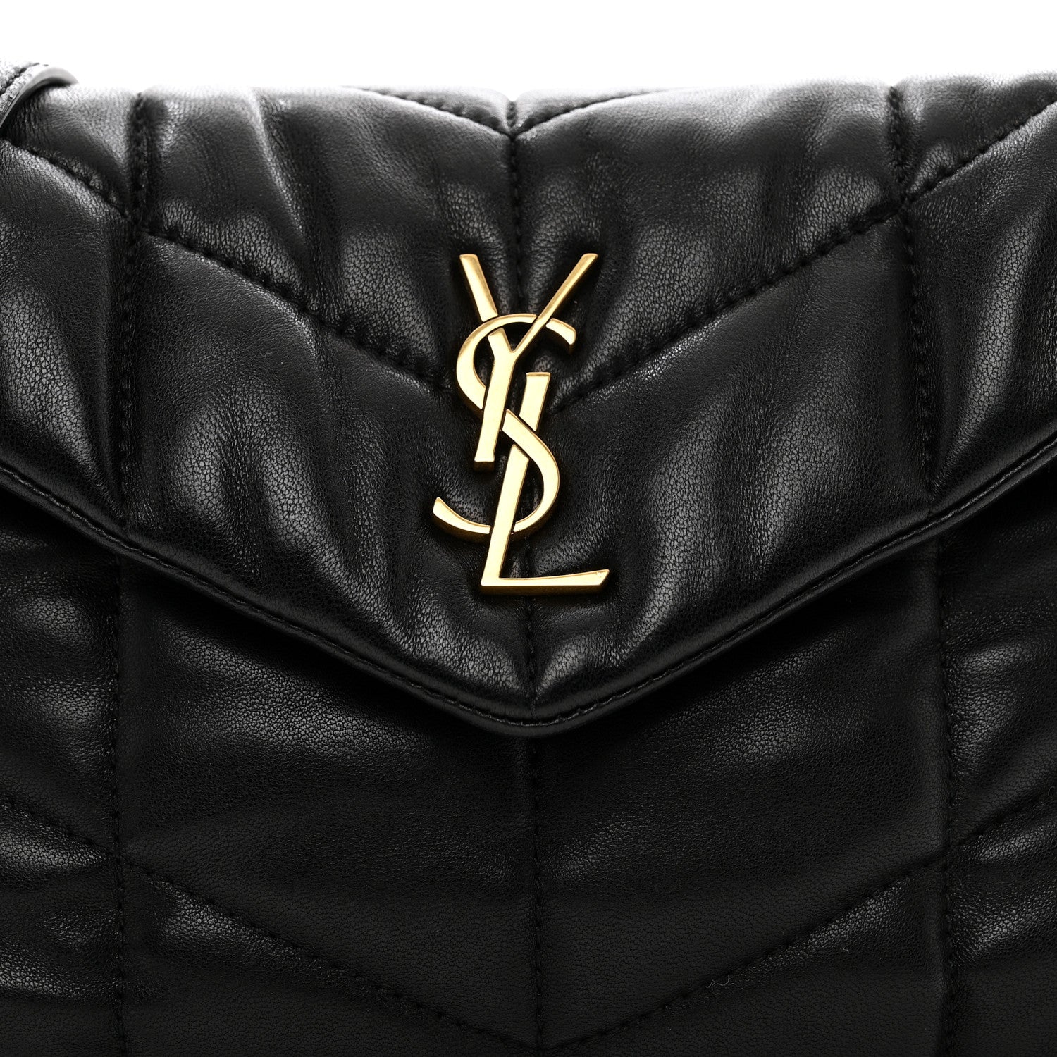 Saint Laurent Lambskin Quilted Toy Loulou Puffer Monogram Chain Satchel Black 5 of 10