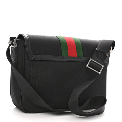 Gucci Techno Canvas Web Flap Messenger Bag Black 3 of 10